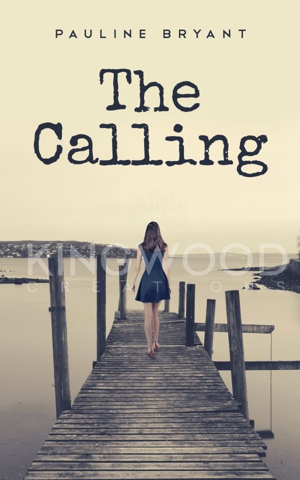 woman walking toward the end of a pier - cover art for sale