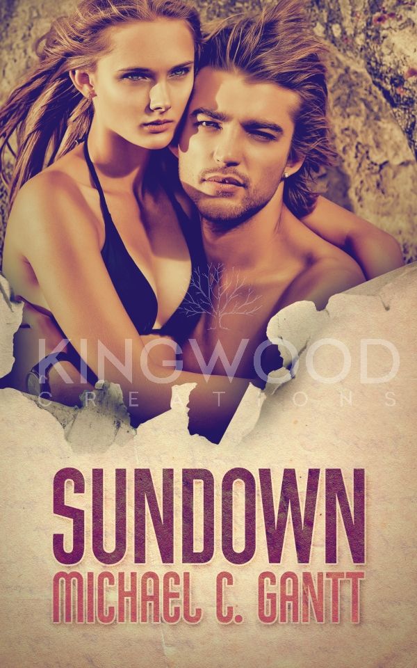 lovely couple embracing over vintage paper texture - - premade book cover design