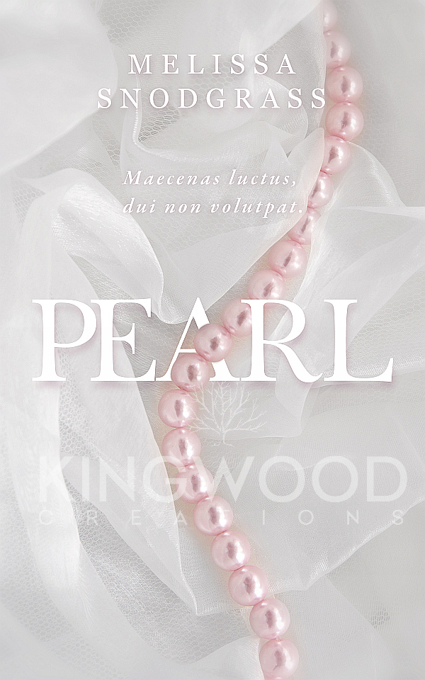 a string of pink pearls on a white background - premade book cover design