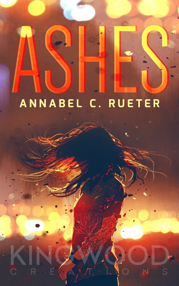 illustration of a woman in a dark city street - premade book cover design