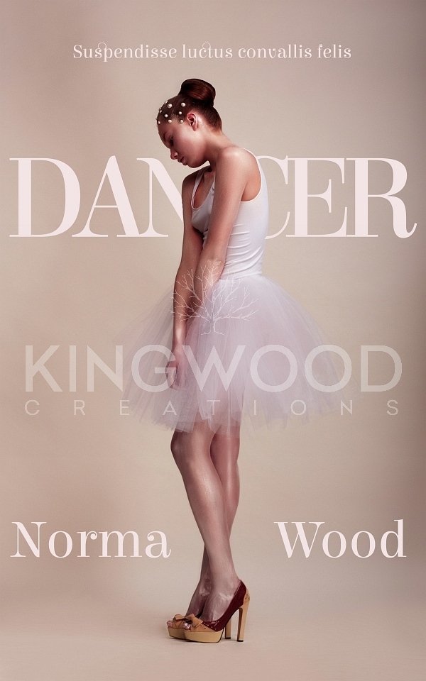 ballerina on a cream background - premade book cover design