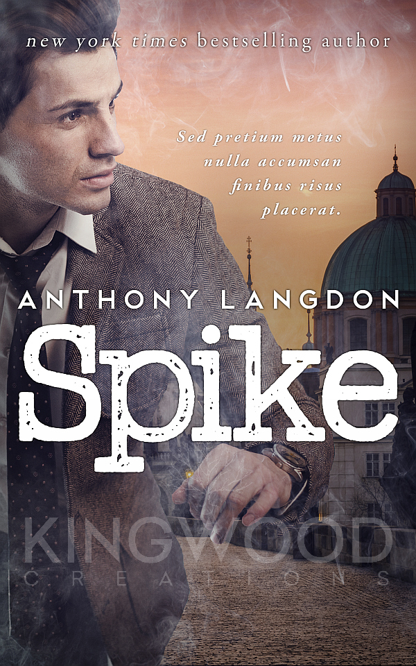 portrait of a man running on an empty foggy street - book cover design for sale