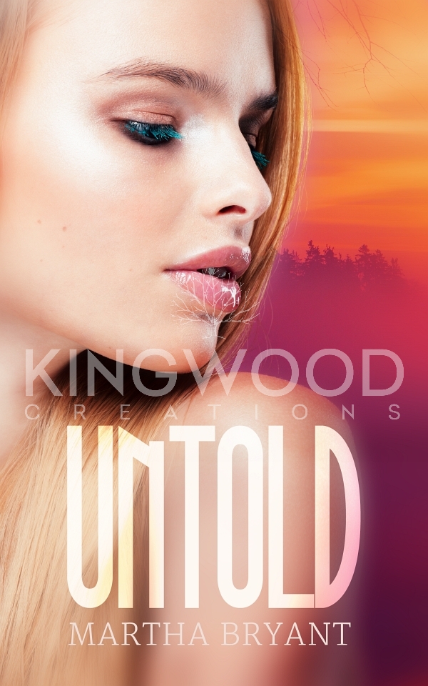 beautoful woman on a sunset background - premade book cover design