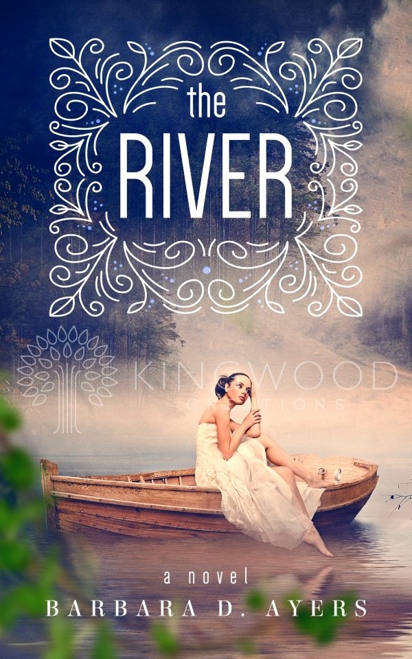beautiful, serene woman in a boat - premade book cover design