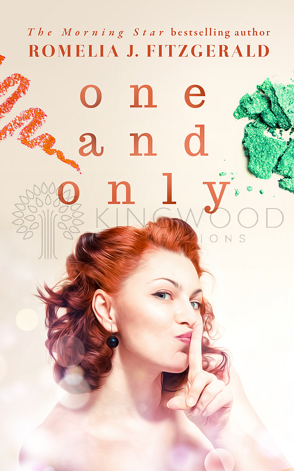 portrait of a red haired woman with makeup - premade book cover design