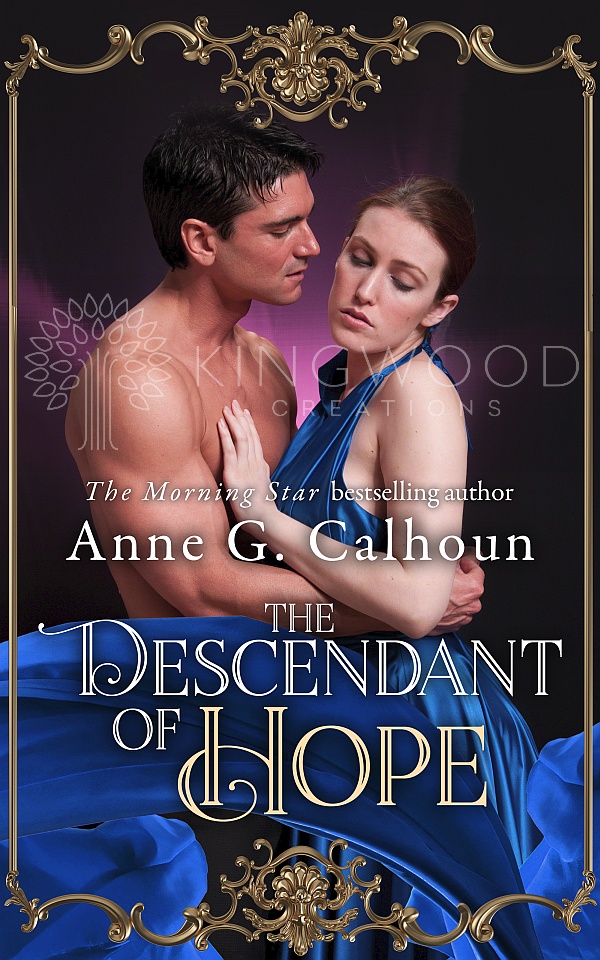 beautiful couple hugging ona dark background - premade book cover design