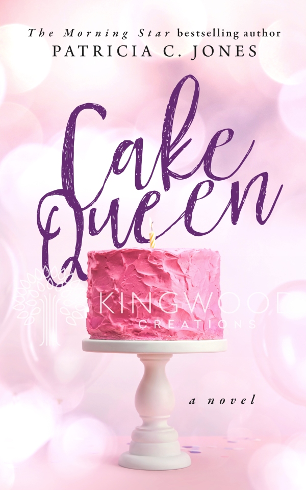 pink frosted cake on a light pink background - premade book cover design