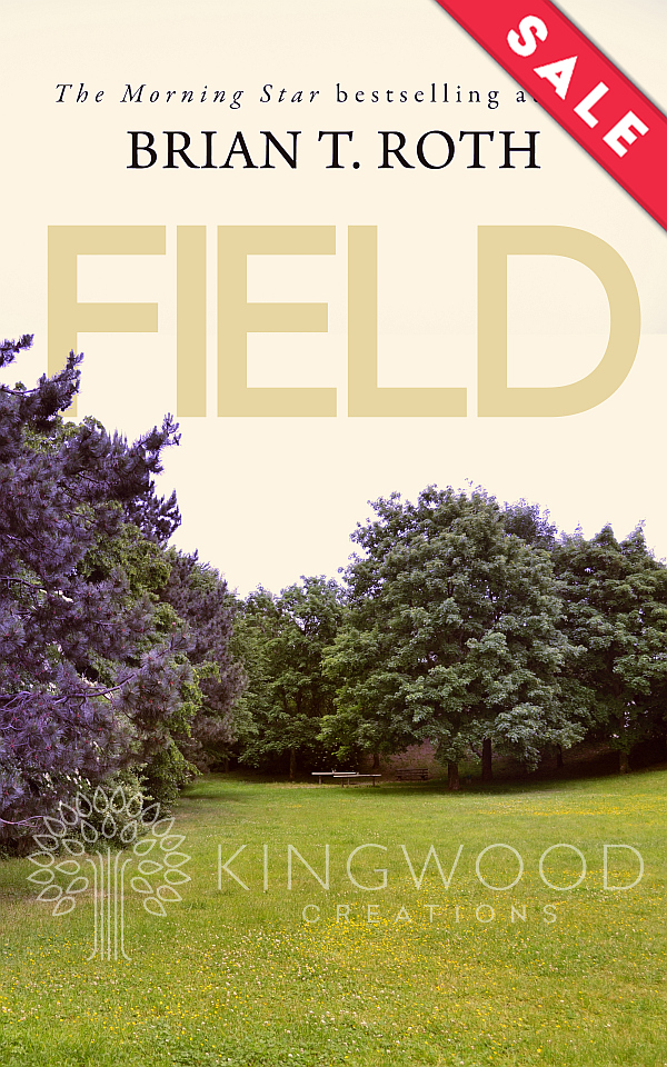 field with big trees - premade book cover design