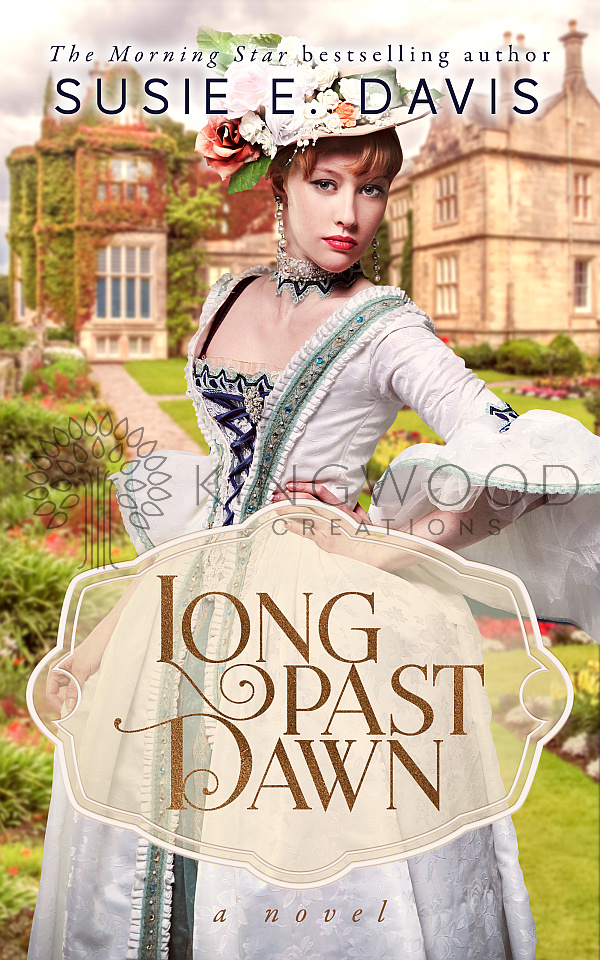 victorian era lady in a garden- premade book cover design