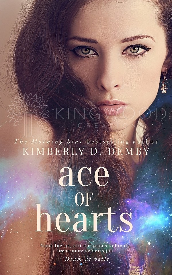 beautiful woman portrait on a starry background- premade book cover design