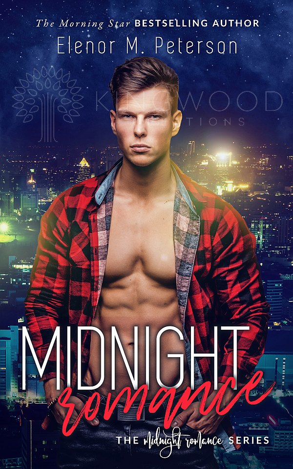 sexy shirtless man on a night city landscape- premade book cover design