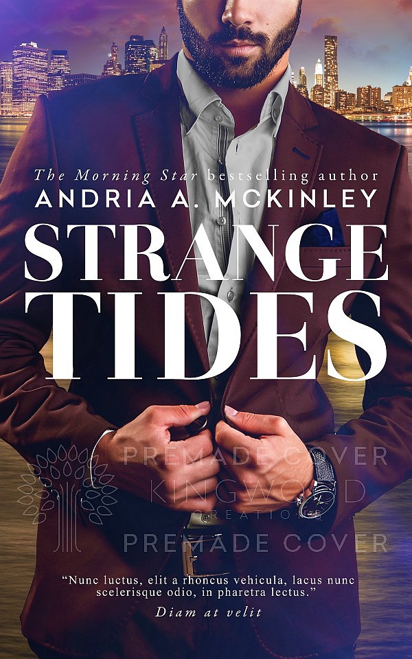 handsom man in a suite on a city background - premade book cover design