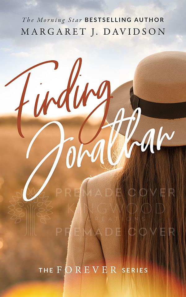 back view of woman with hat - premade book cover design