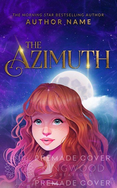 illustration of a red haired girl on a night moon background