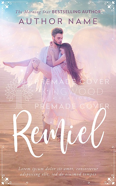 angel male holding girl in his arms premade cover