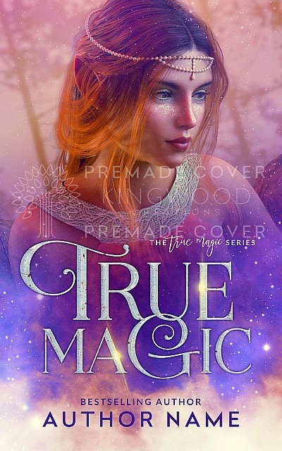 fantasy setting with magical elf woman premade cover design