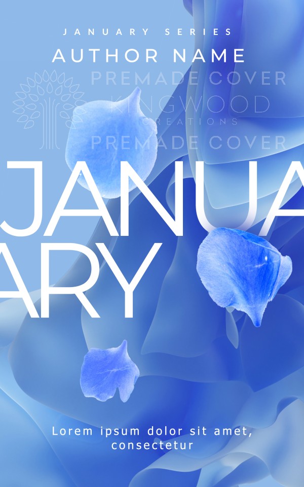 Blue abstarct background with falling blue petals book cover
