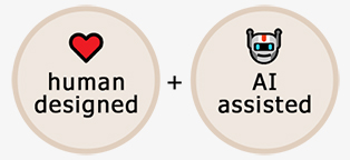 human designed and AI assisted icon