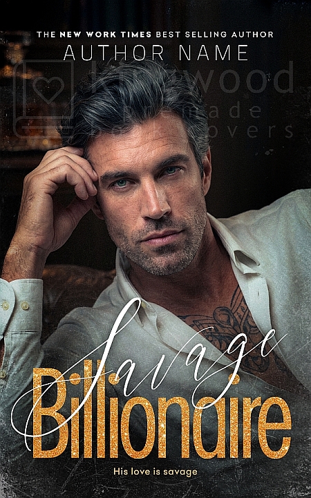 a charming male over 45 on a premade book cover